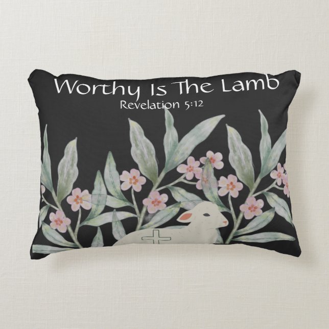 Worthy Is The Lamb Round Accent Pillow Prydnadskudde (Framsidan)