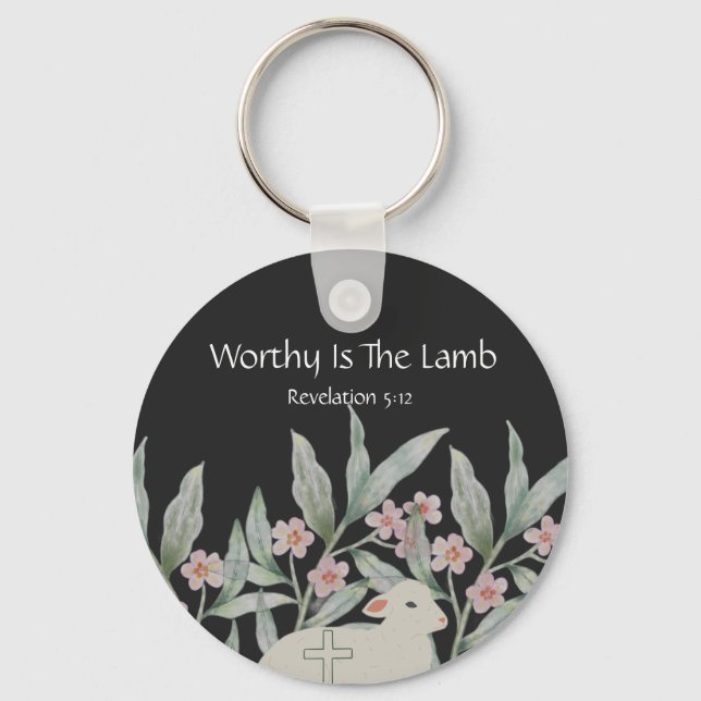 Worthy Is The Lamb Round Keychain Nyckelring (Framsida)
