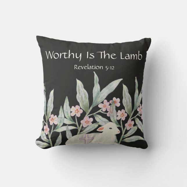 Worthy Is The Lamb Square Throw Pillow Kudde (Framsida)