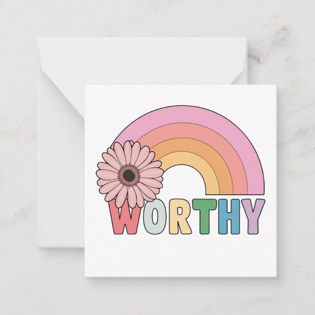 Worthy Rainbow Bloom Anteckningskort (Framsida)