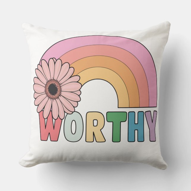 Worthy Rainbow Bloom Kudde (Framsida)