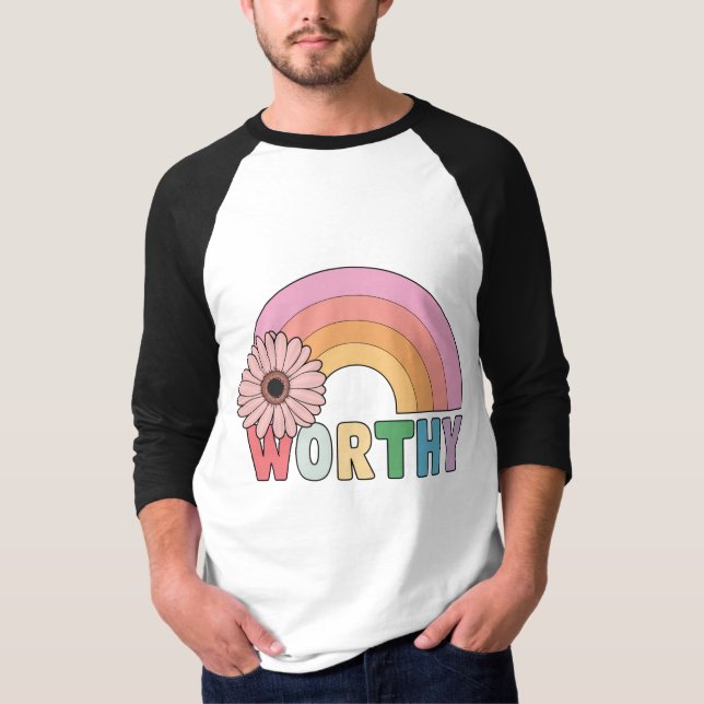 Worthy Rainbow Bloom T Shirt (Framsida)