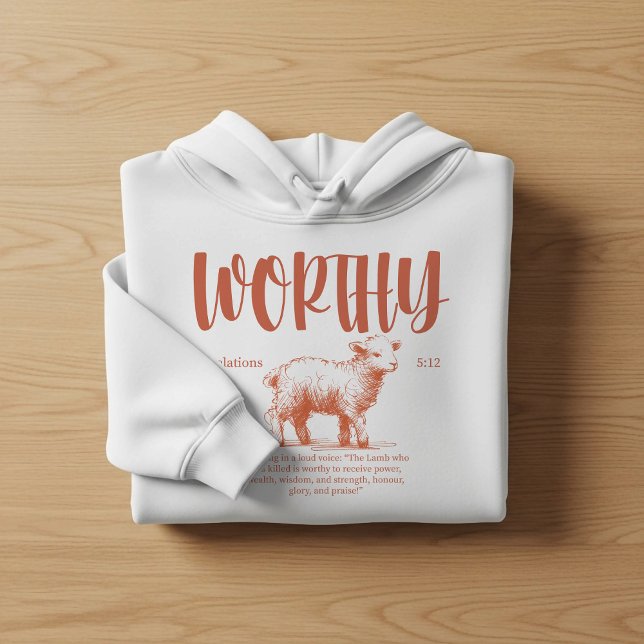 Worthy, Revelation 5:12 Bible verse  Hoodie (Skapare uppladdad)