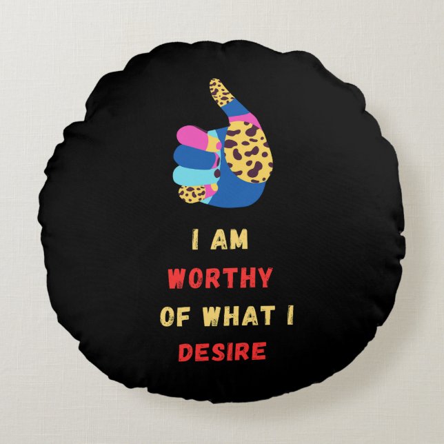 Worthy Round Pillow Rund Kudde (Framsidan)