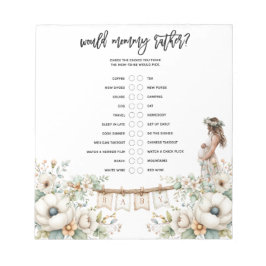 Would Mommy Rather? Baby Shower Game Anteckningsblock