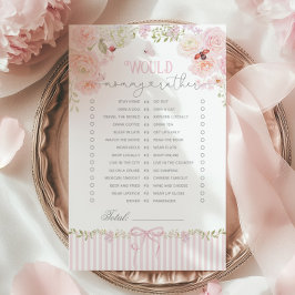 Would Mommy Rather Love Bug Baby Shower Game