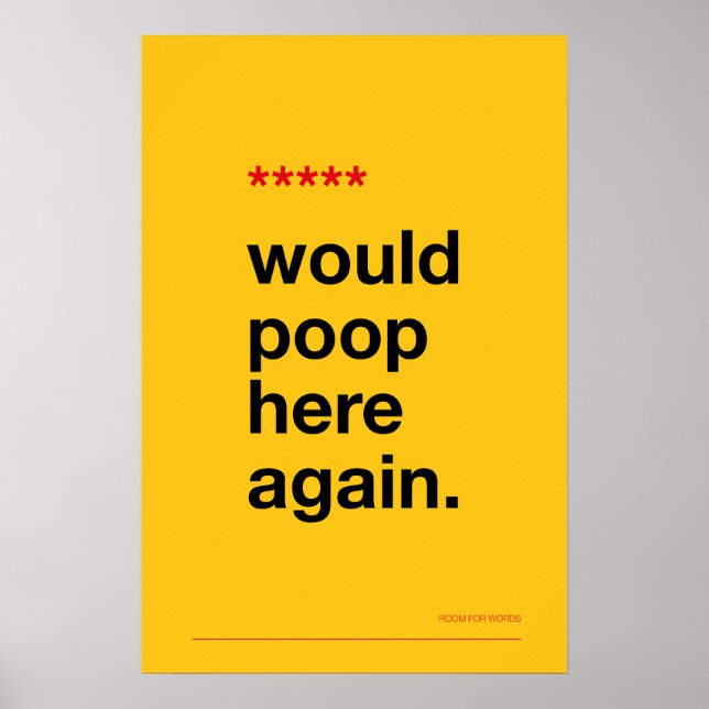WOULD POOP HERE AGAIN – Funny Bathroom Poster (Framsidan)