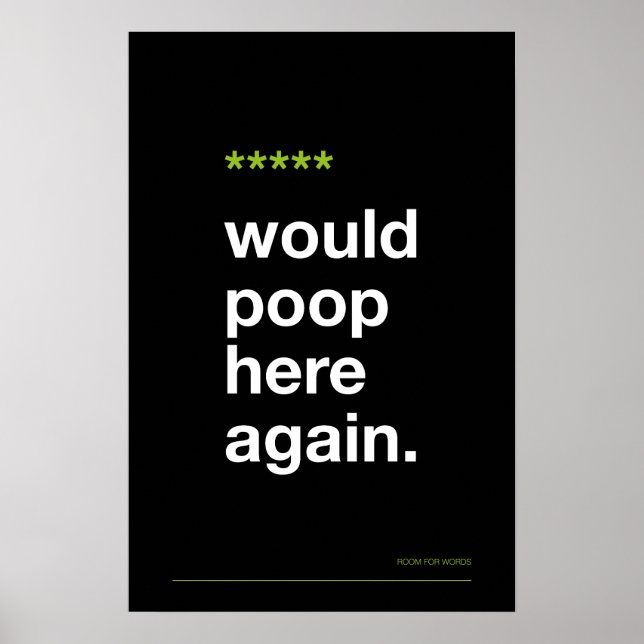 WOULD POOP HERE AGAIN – Funny Bathroom Poster (Framsidan)