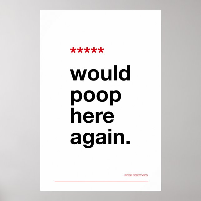 WOULD POOP HERE AGAIN – Funny Bathroom Poster (Framsidan)