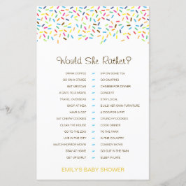 Would She Rather Baby Shower-spel UTRYCKT