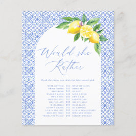 Would she Rather Citron Italiensk Bröllopsduschspe