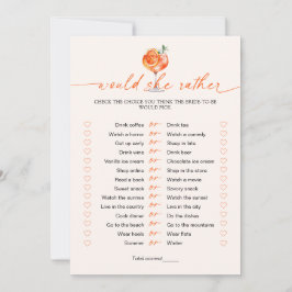 Would She Rather Cocktail Bridal Shower Game  Inbjudningar