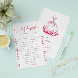 Would She Rather Valentine Chic Bridal Shower Game Flygblad
