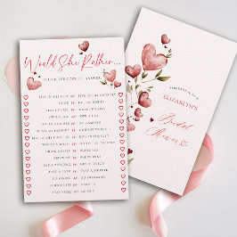 Would She Rather Valentine Vine Bridal Shower Game Flygblad