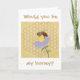Would you be my honey, Bee Valentine cards Kort