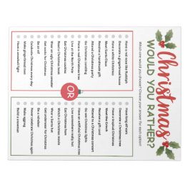 Would You Rather Christmas Game Anteckningsblock