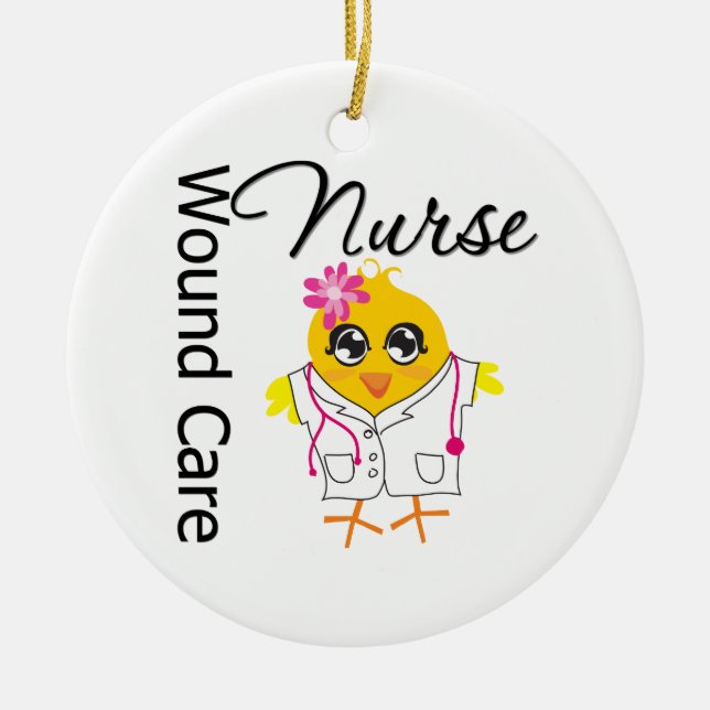 Wound Care Nurse Chick Julgransprydnad Keramik (Framsidan)