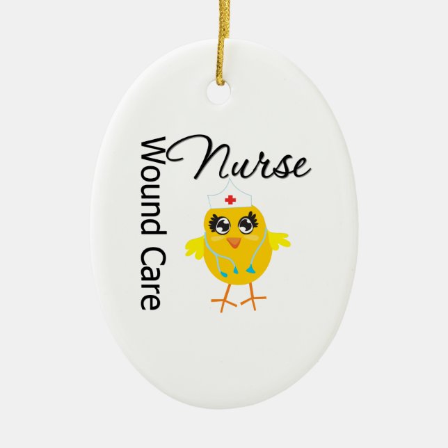 Wound Care Nurse Chick v1 Julgransprydnad Keramik (Framsidan)