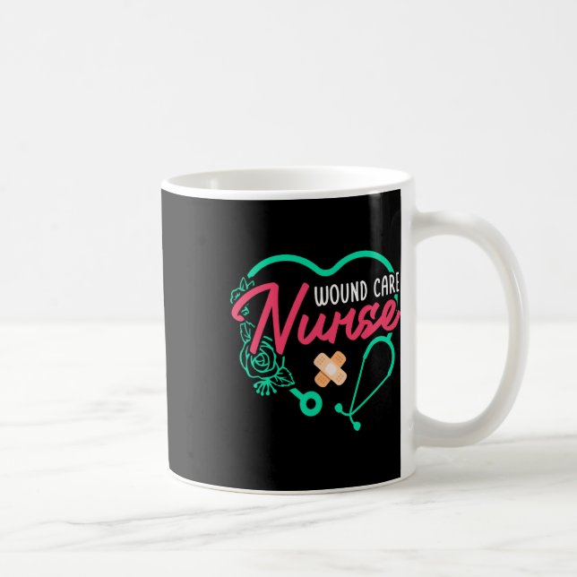 Wound Care Nurse Heart Stetoscope Kaffemugg (Höger)