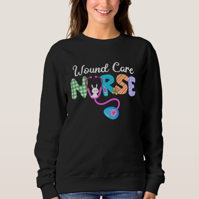 Wound Care Nurse Plaid Love Stethoscope Nurse Bunn T Shirt (Framsida)