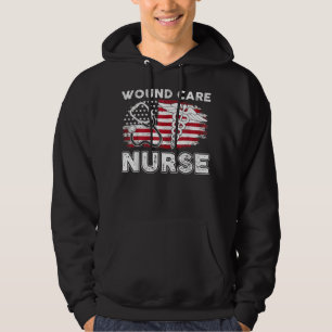 Wound Care Nurse RN Nursing American Flagga 4 juli Hoodie
