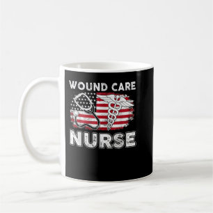 Wound Care Nurse RN Nursing American Flagga 4 juli Kaffemugg