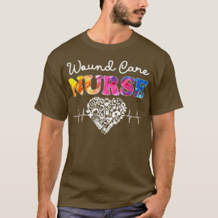 Wound Care Nurse Watercol Kärlek Heart Stetoscope T Shirt