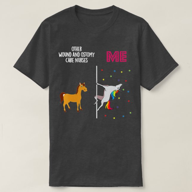 Wound Ostomy Care Nurse Unicorn andra du  T Shirt (Design framsida)