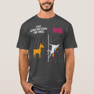 Wound Ostomy Care Nurse Unicorn andra du  T Shirt