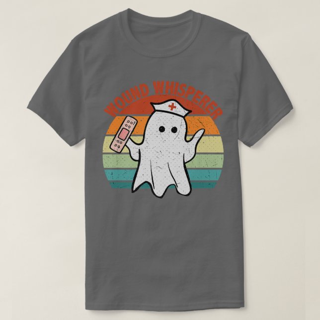 Wound Whisperer Ghost Nurse Boo Halloween 2022 Nur T Shirt (Design framsida)