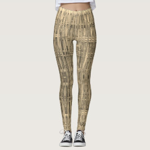 Woven bamboo mönster leggings