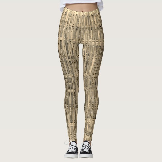 Woven bamboo mönster leggings (Framsida)
