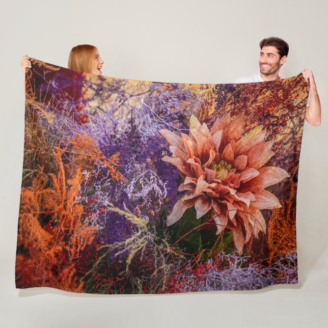 Woven flower jacquard blanket fleecefilt (På plats)