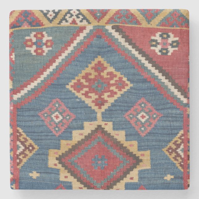 Woven Kilim Royal Blue Yellow Classic  Stenunderlägg (Framsidan)