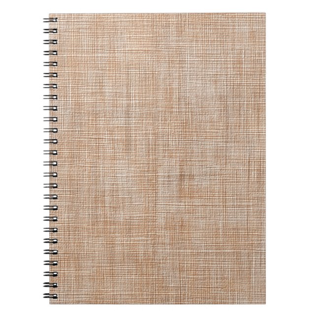 Woven Linen Fabric Texture in Warm Natural Beige Anteckningsbok (Framsidan)