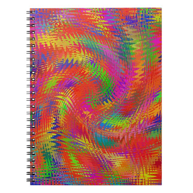 Woven Rainbow Anteckningsbok Med Spiral (Framsidan)