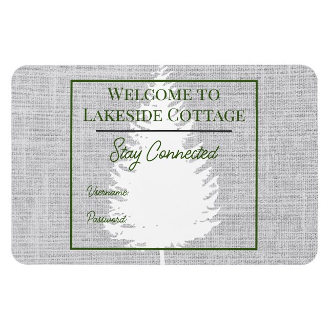Woven Träd Airbnb Vacation Rental Wifi Magnet (Horisontell)