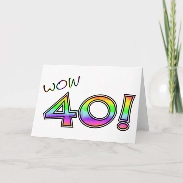 WOW 40:E BIRTHDAY KORT (Framsida)
