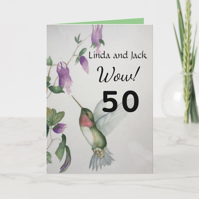 Wow! 50-årsdagen för Kärlek Garden Kort (Framsida)