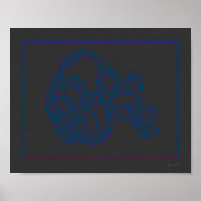 "Wow Abstract version 99" nedladdning eller affisc Poster (Framsidan)