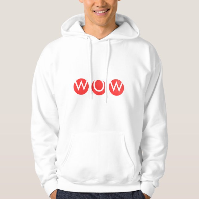 WOW Bold Minimal Typography T-Shirt Hoodie (Framsida)