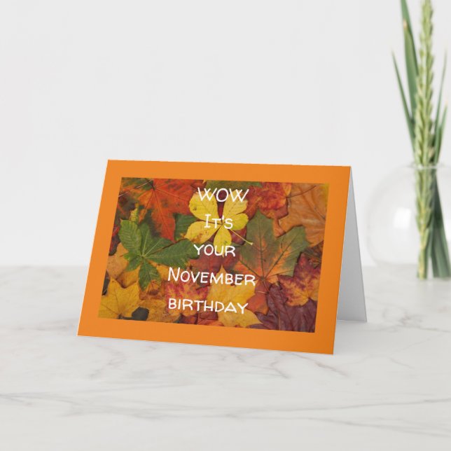 WOW DET ÄR DIN **NOVEMBER BIRTHDAY**-KORT KORT (Framsida)