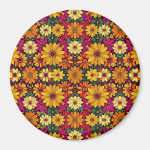 Wow! Färgglatt och ljust blommönster. Magnet