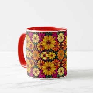 Wow! Färgglatt och ljust blommönster. Mugg