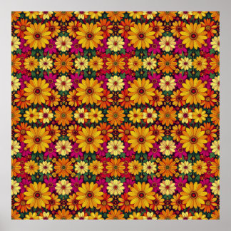 Wow! Färgglatt och ljust blommönster. Poster