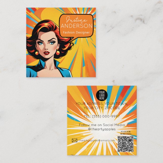 wow för kvinnor i spa och skönhetssalonger fyrkantigt visitkort (Fram/baksida)