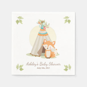 Wow för pow för Teepee för baby shower för Pappersservett