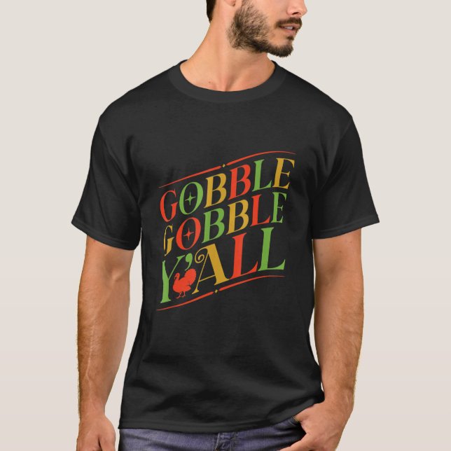Wow Gobble Gobble Thanksgiving Pilgrim Little Boys T Shirt (Framsida)