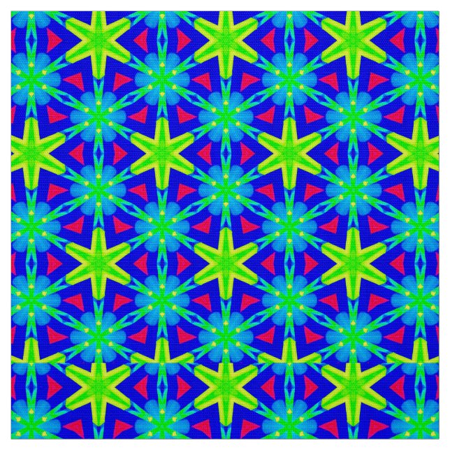WOW! Gult Red Grönt Blue Stars ~ Geometric Tyg (Prov)