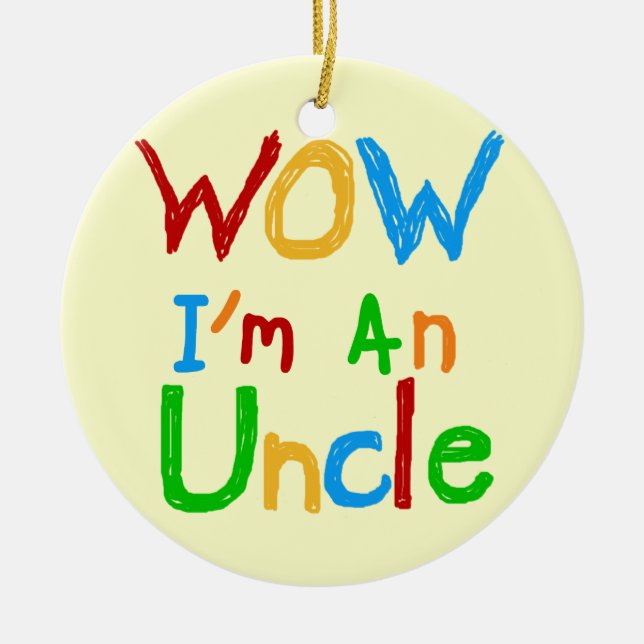 WOW: Jag är farbror T-shirts och GIfts Julgransprydnad Keramik (Framsidan)